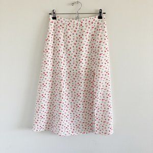 & Other Stories Granny Floral Print Midi Skirt 8 Flowy
